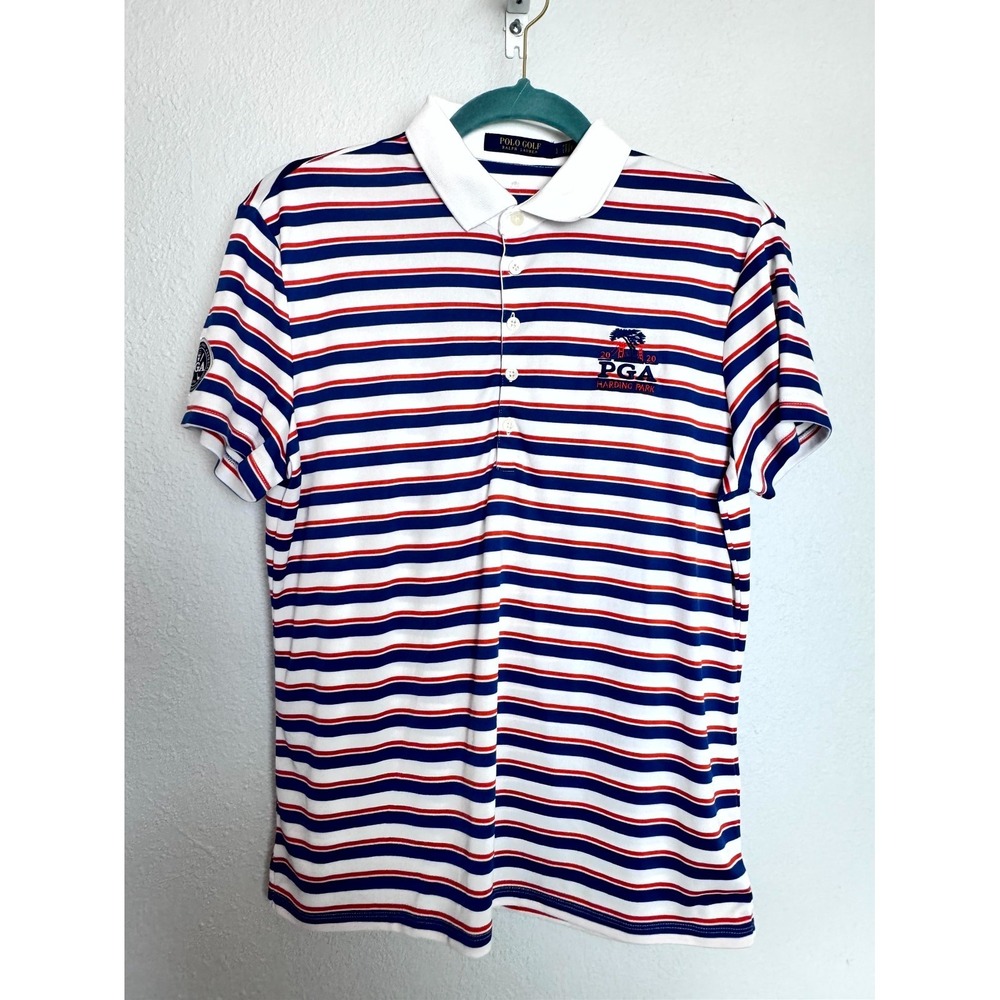 Polo Ralph Lauren Polo Shirt Mens L Multi Striped Preppy PGA National Activewear